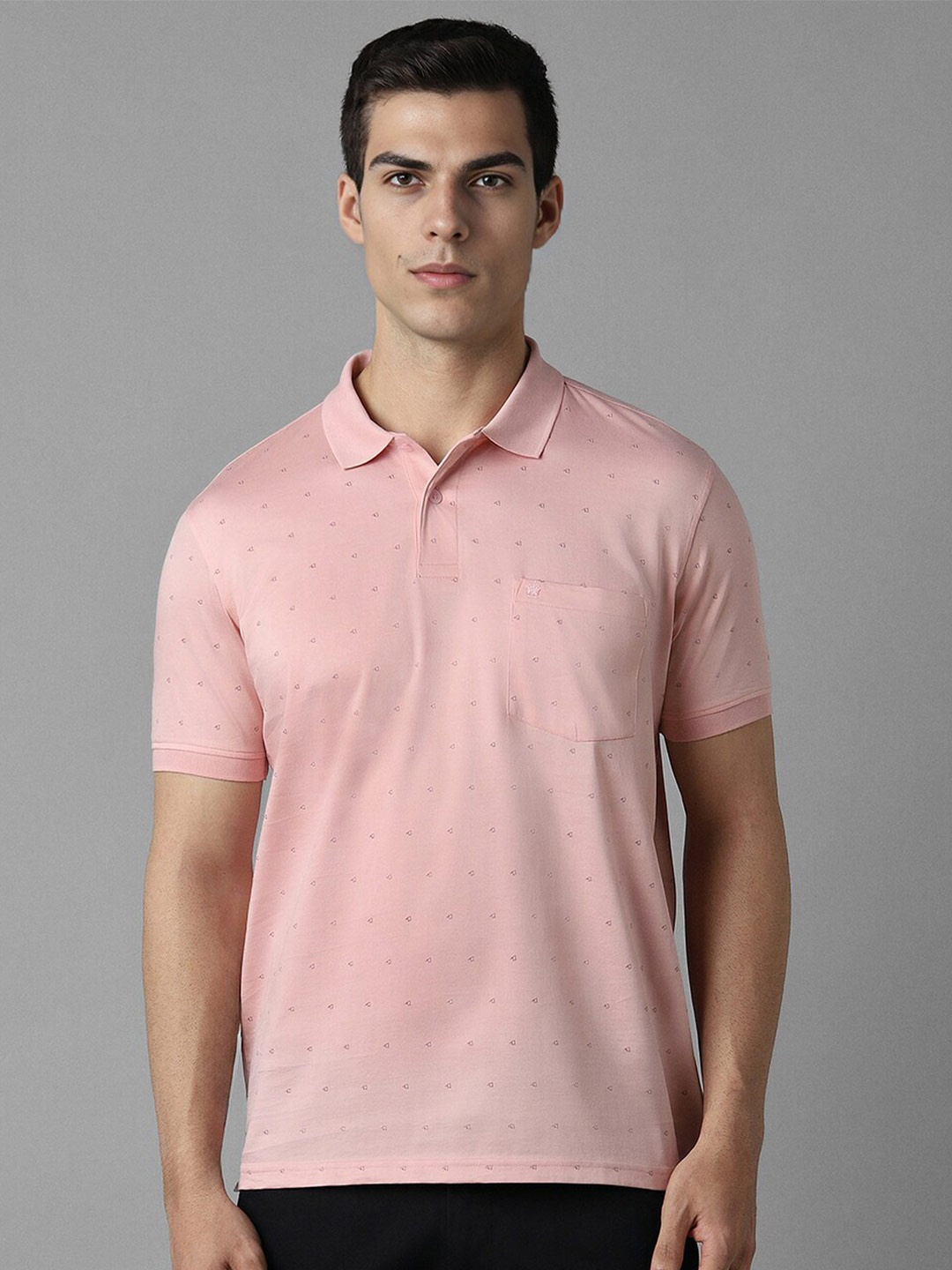 

Louis Philippe Polo Collar Cotton T-shirt, Pink