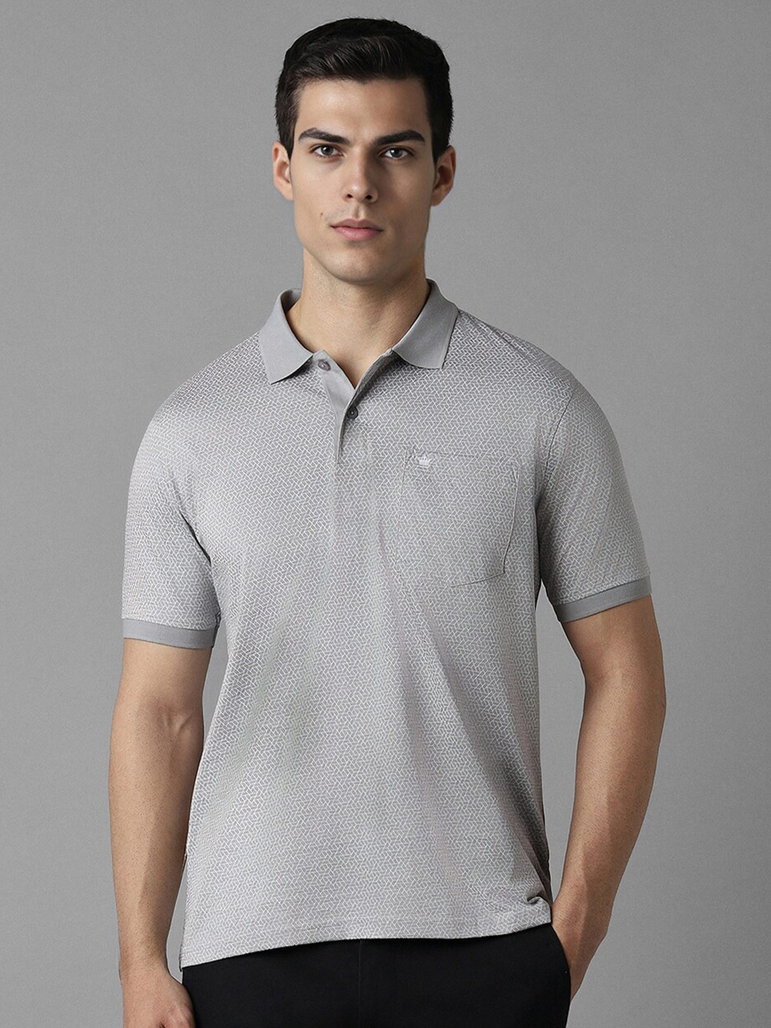

Louis Philippe Polo Collar Cotton T-shirt, Grey