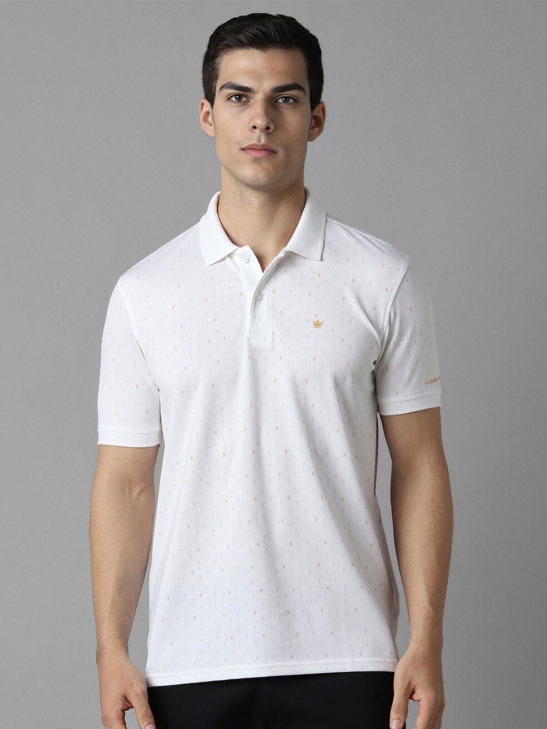 

Louis Philippe Printed Polo Collar T-shirt, White