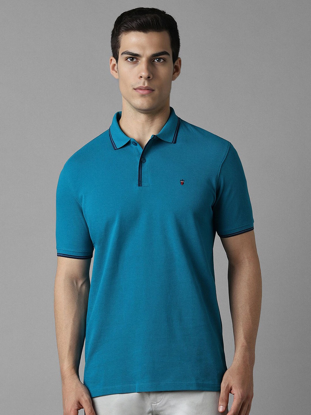 

Louis Philippe Sport Polo Collar Cotton Slim Fit T-shirt, Blue