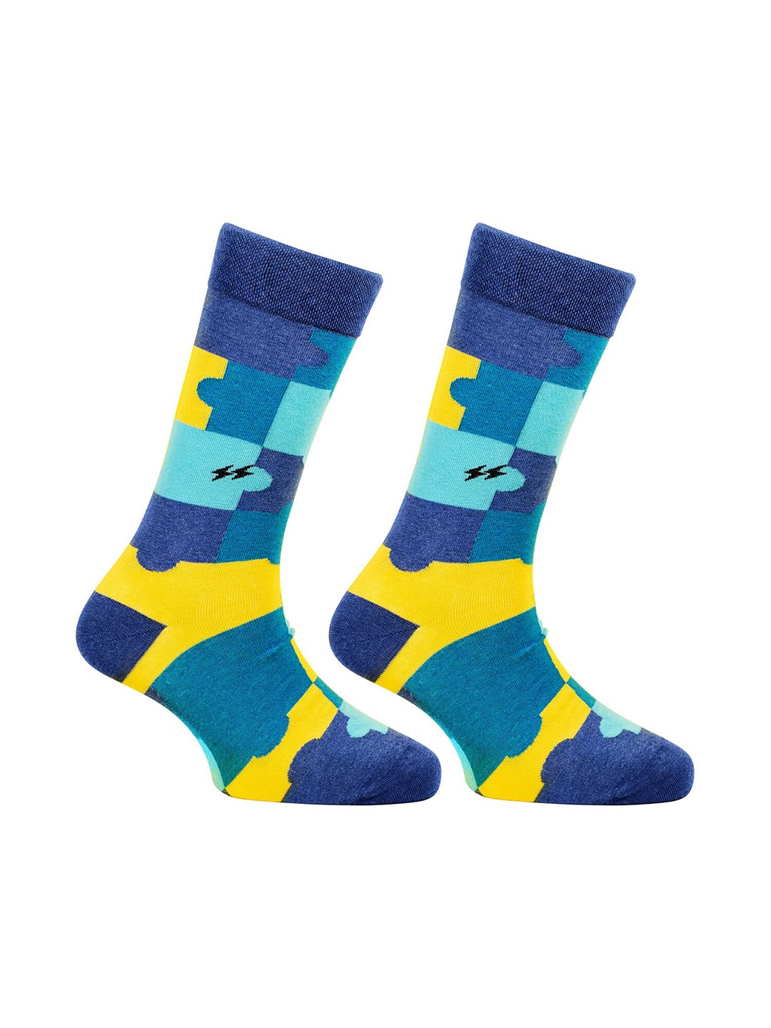 

Papa Socks Unisex Printed Anti-Bacterial Calf-Length Socks, Teal