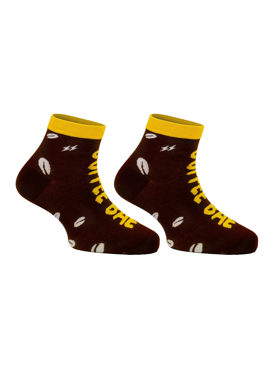 

Papa Socks Unisex Patterned Ankle-Length Socks, Coffee brown