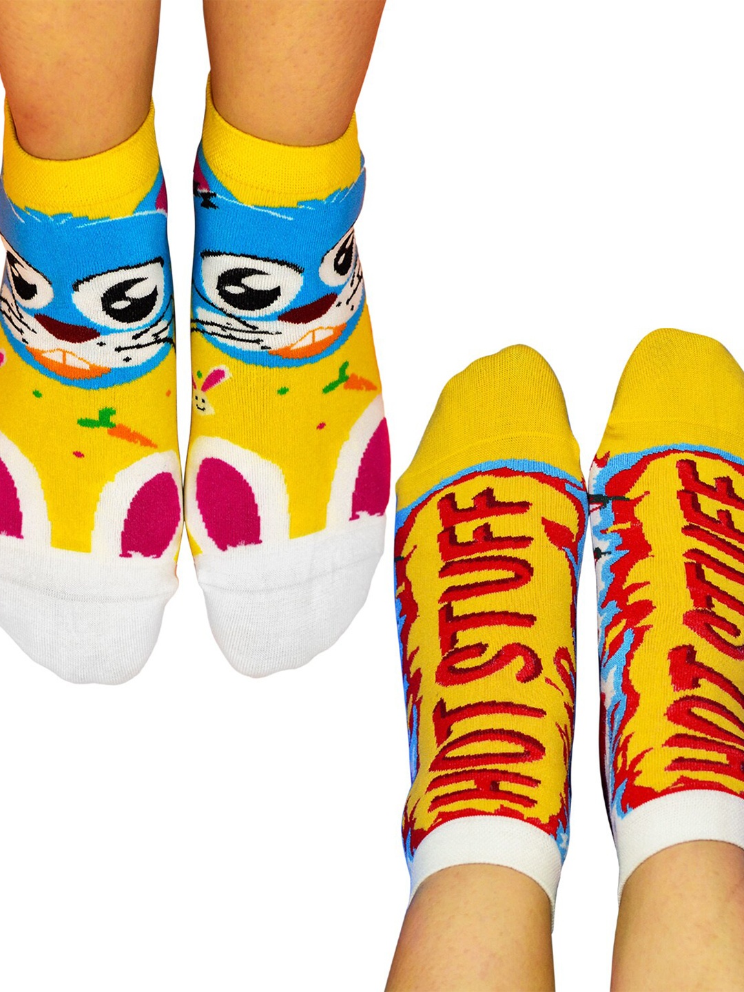 

Papa Socks Pack Of 2 Patterned Ankle Length Socks, Yellow