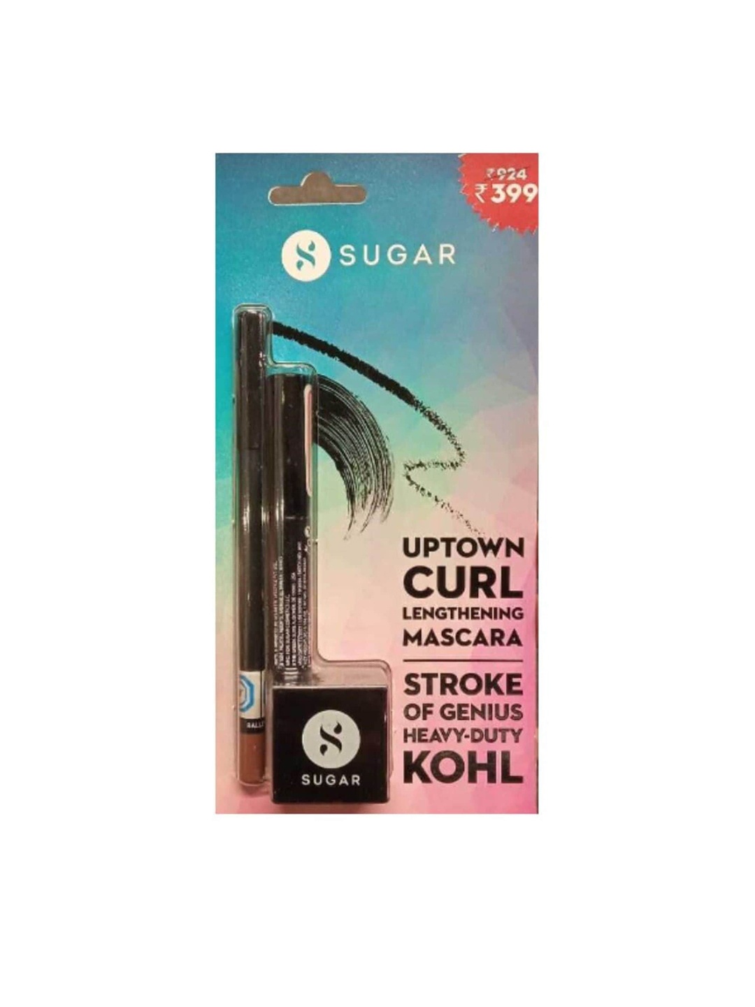 

SUGAR Heavy-Duty Kohl & Uptown Curl Lengthening Mascara Blister, Black