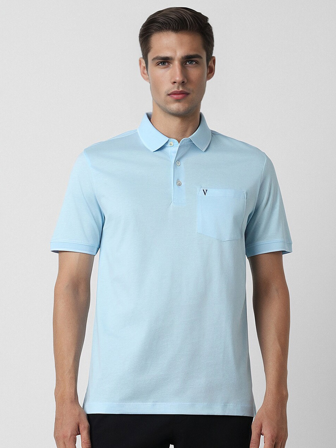 

Van Heusen Polo Collar Pockets Cotton T-shirt, Blue