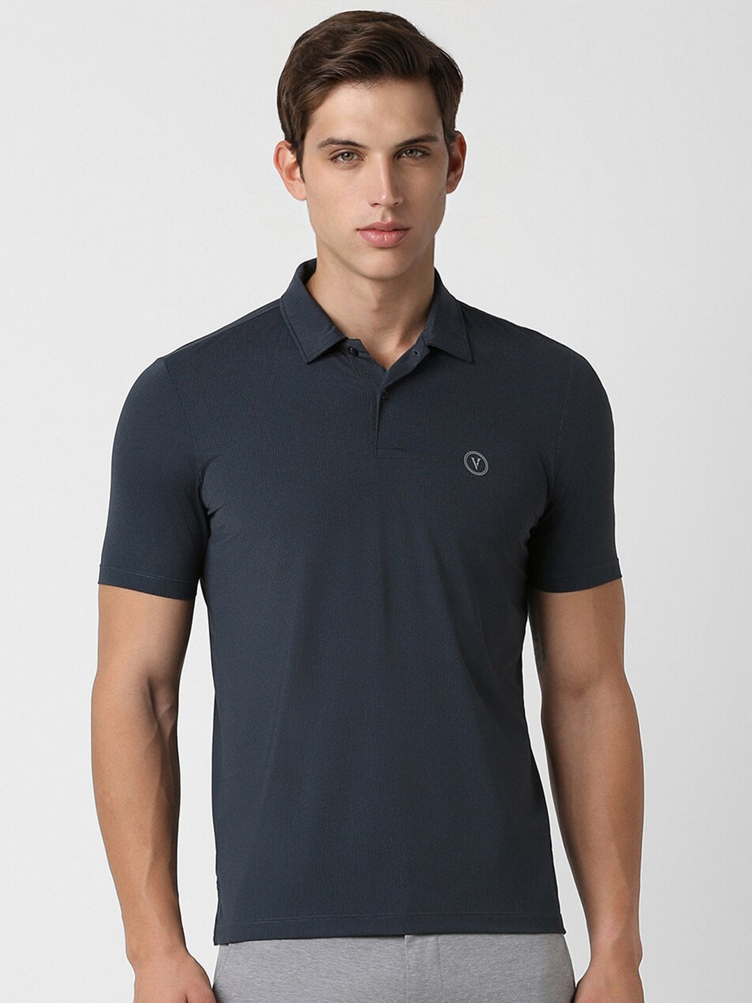 

Van Heusen Polo Collar T-shirt, Grey
