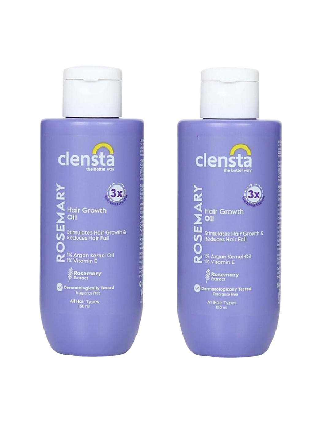 

Clensta Set Of 2 Rosemary Hair Growth Oil - 150 ml Each, Purple