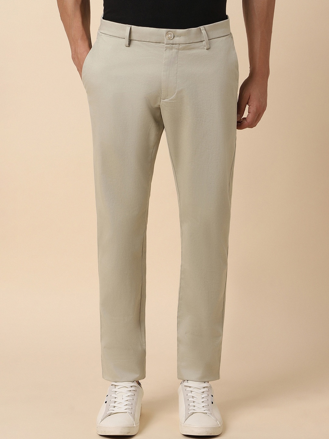 

Allen Solly Men Slim Fit Trousers, Khaki