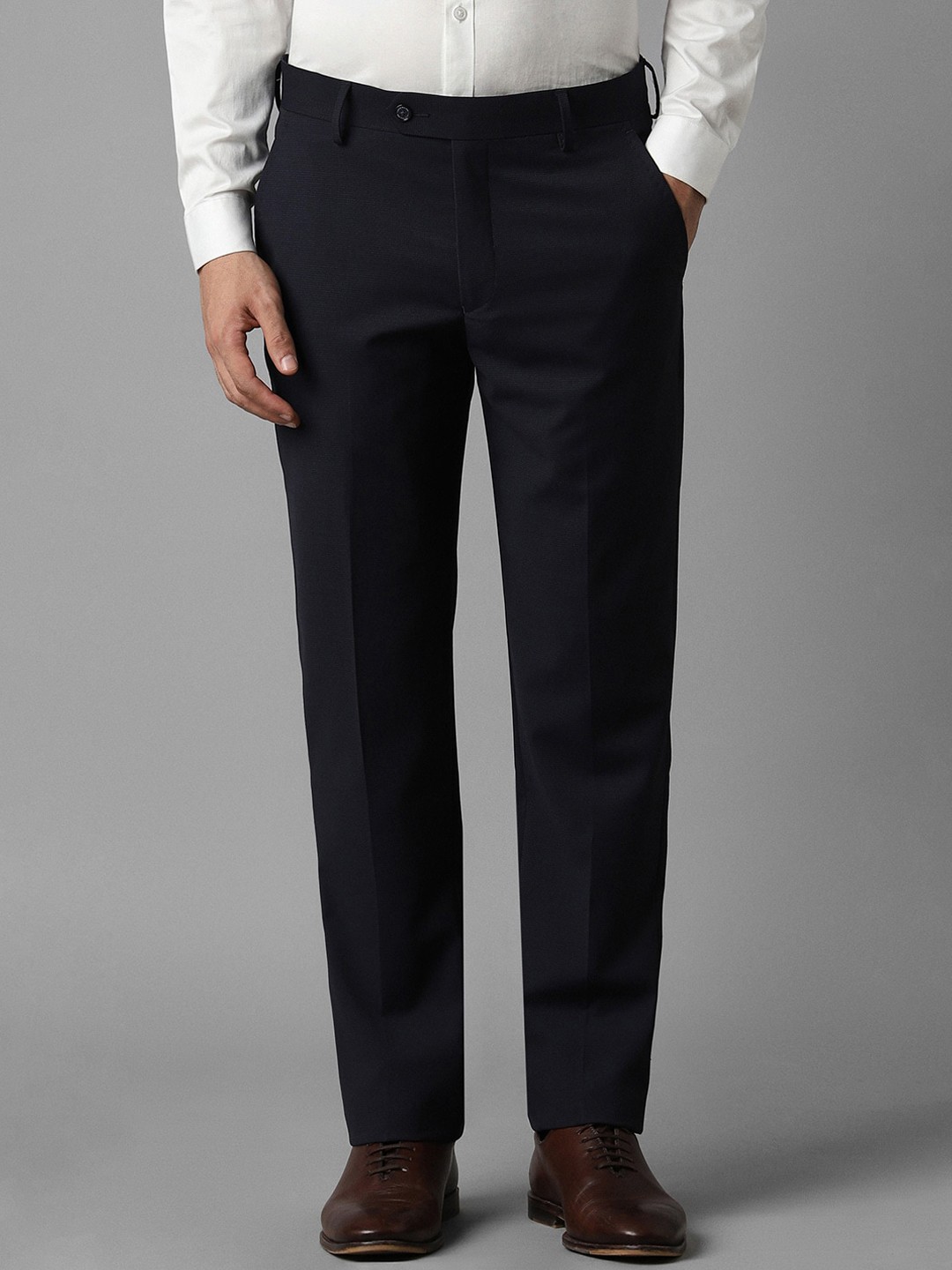 

Louis Philippe Men Mid-Rise Slim Fit Formal Trouser, Black