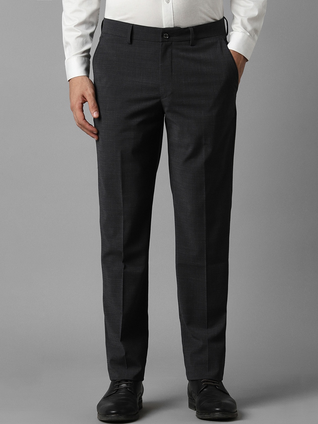 

Louis Philippe Men Slim Fit Mid-Rise Formal Trousers, Grey