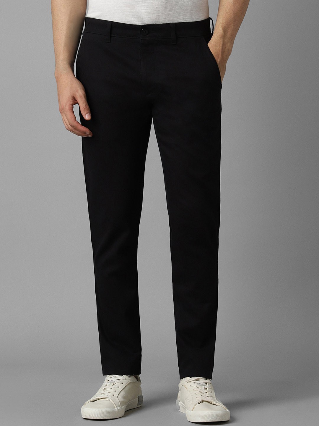 

Louis Philippe Sport Men Slim Fit Cotton Regular Trousers, Black