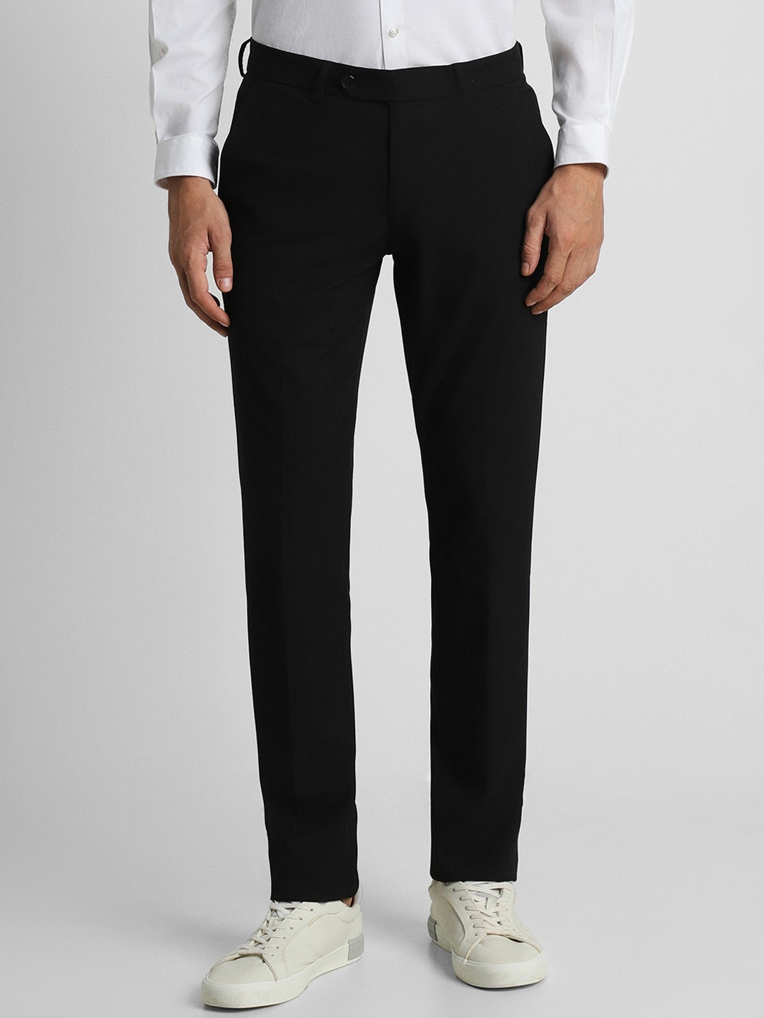 

Peter England Men Slim Fit Trousers, Black