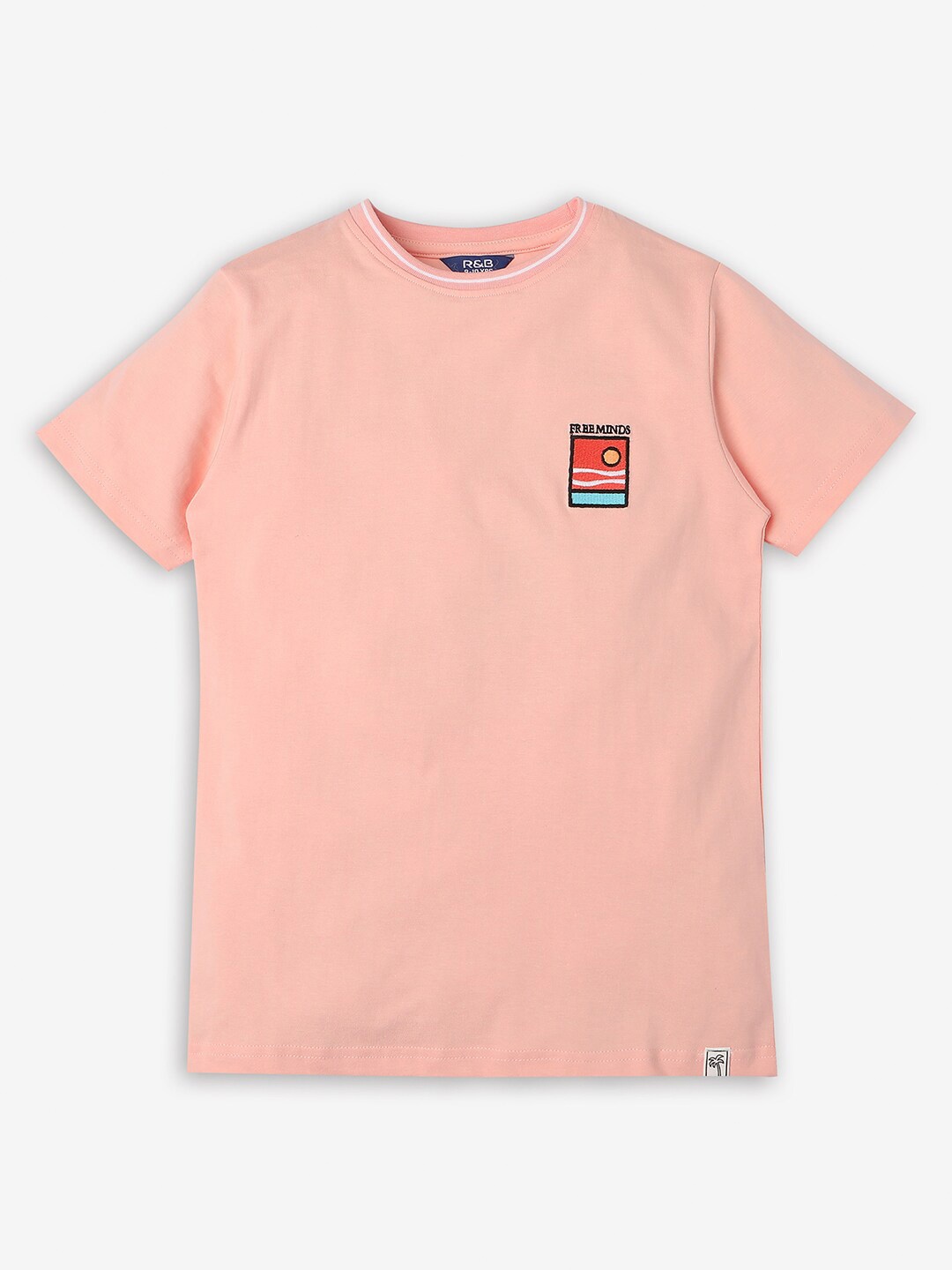

R&B Boys Typography Printed T-shirt, Peach