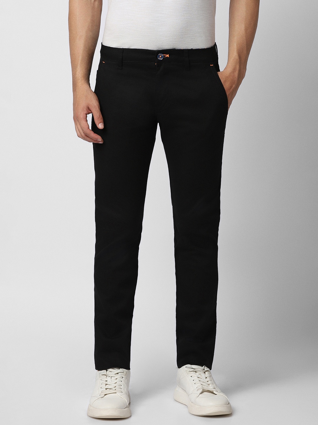 

Peter England Casuals Men Skinny Fit Trousers, Black