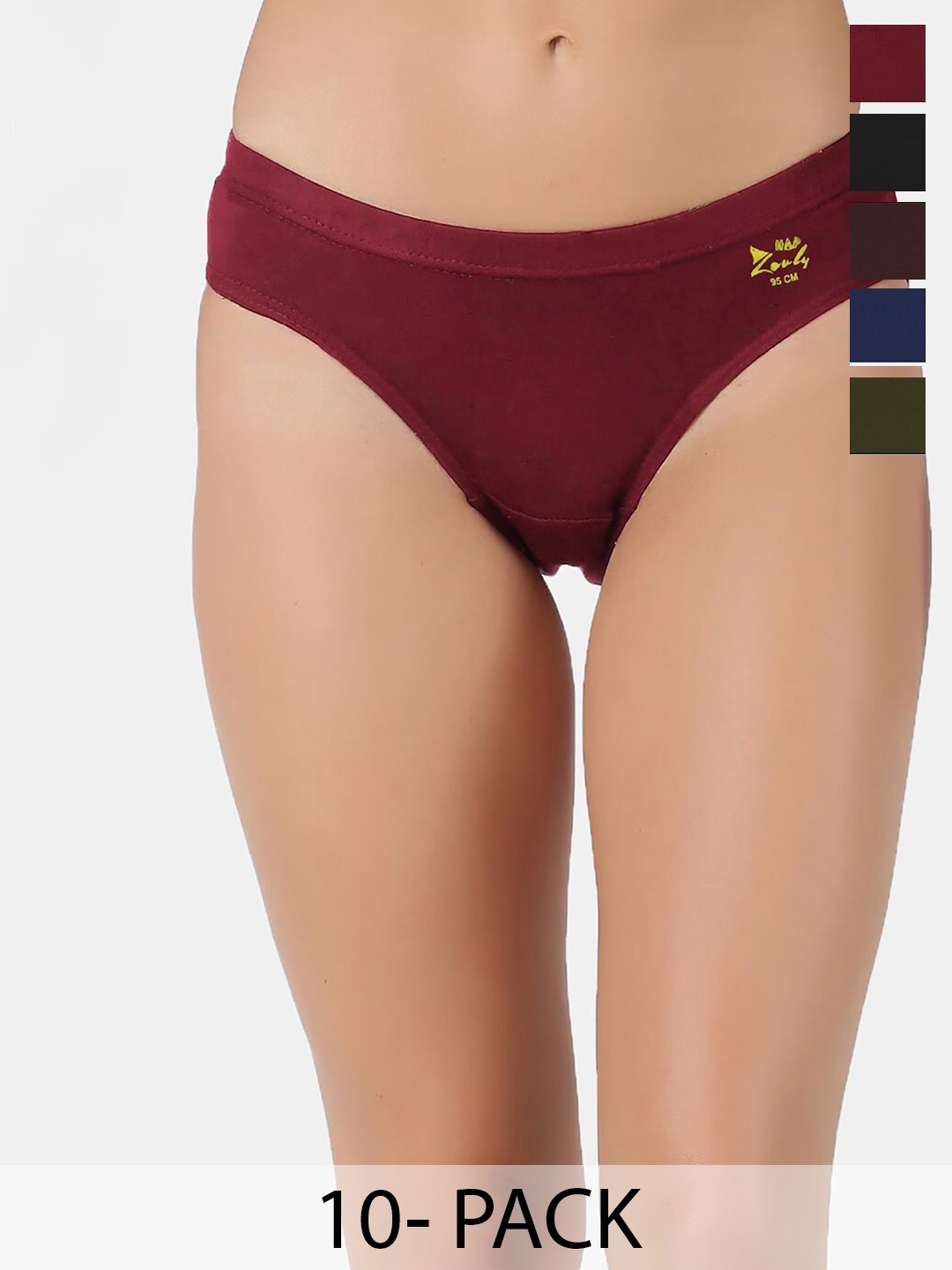 

HAP Pack Of 10 Pure Cotton Briefs Plainpantycombo2-$P, Green