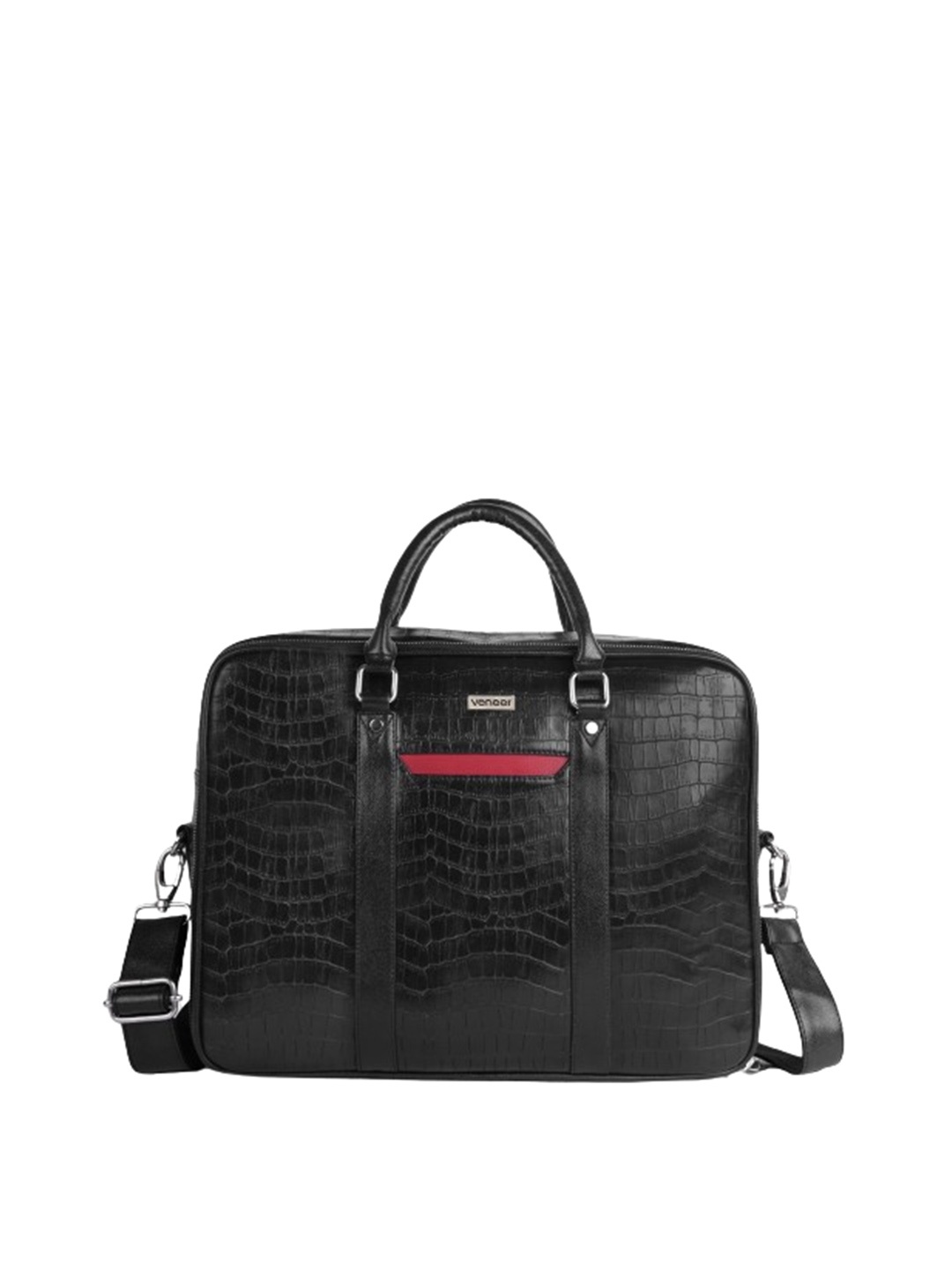 

Veneer Unisex Textured Messenger Bag, Black