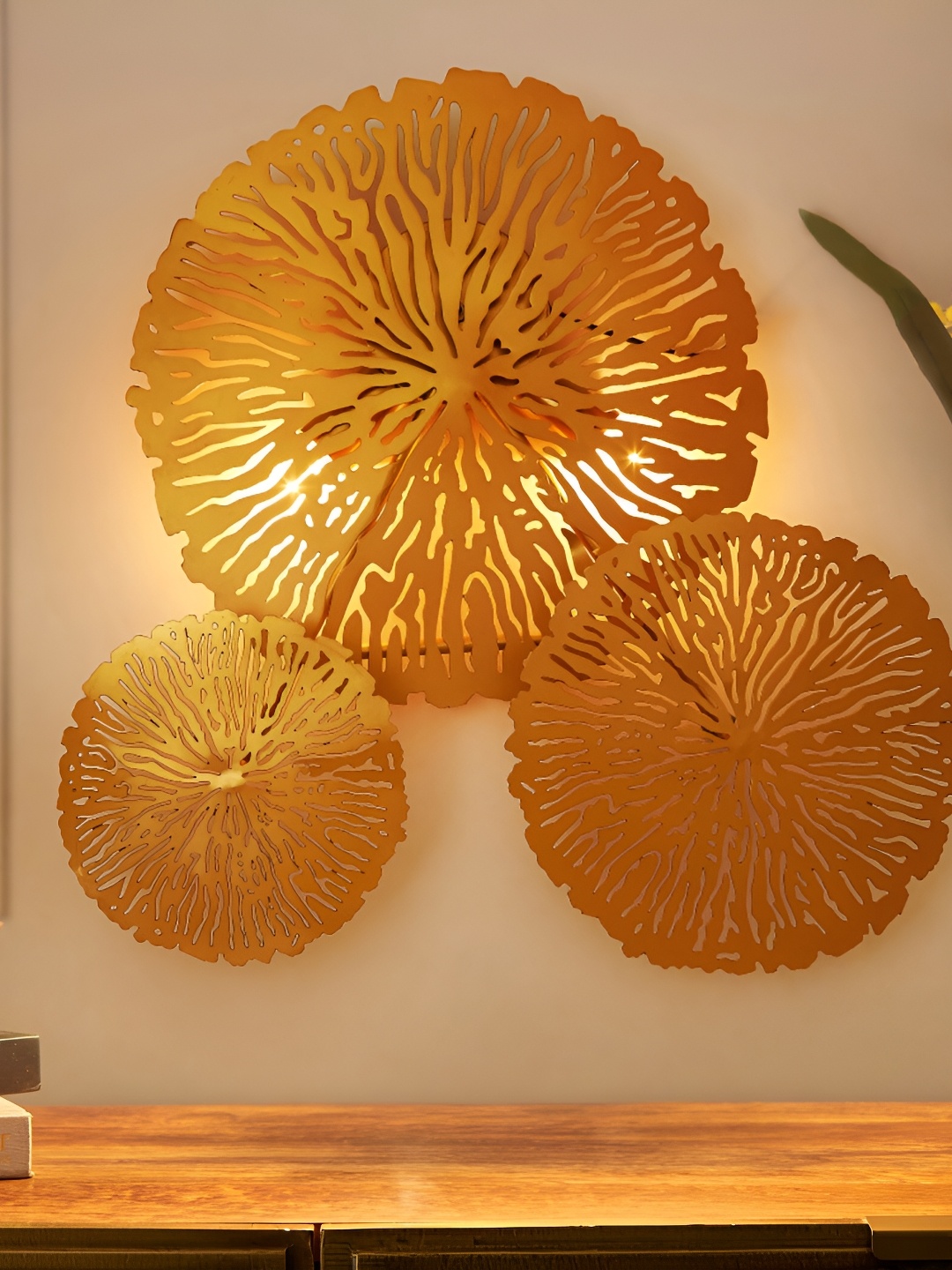 

Home Centre Corsica Metal Wall Decor With Light, Gold