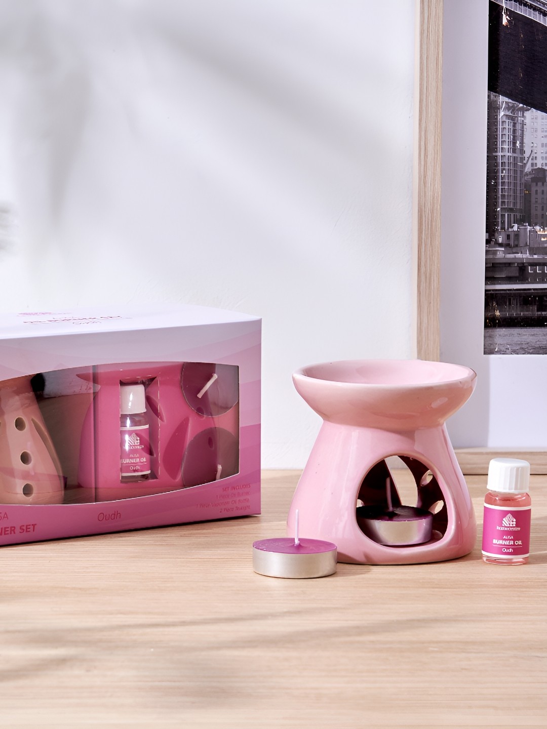 

Home Centre 4 Pieces Pink Oudh Burner Set