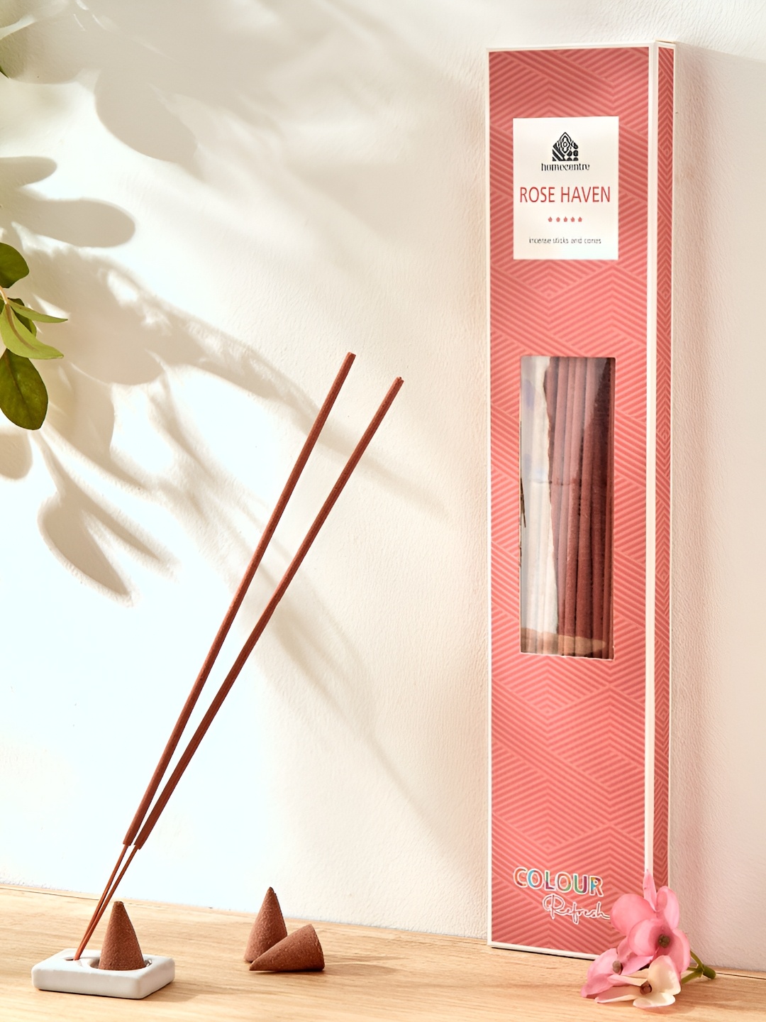 

Home Centre Colour Refresh 31 Pieces Rose Incense Sticks With Holder, Pink