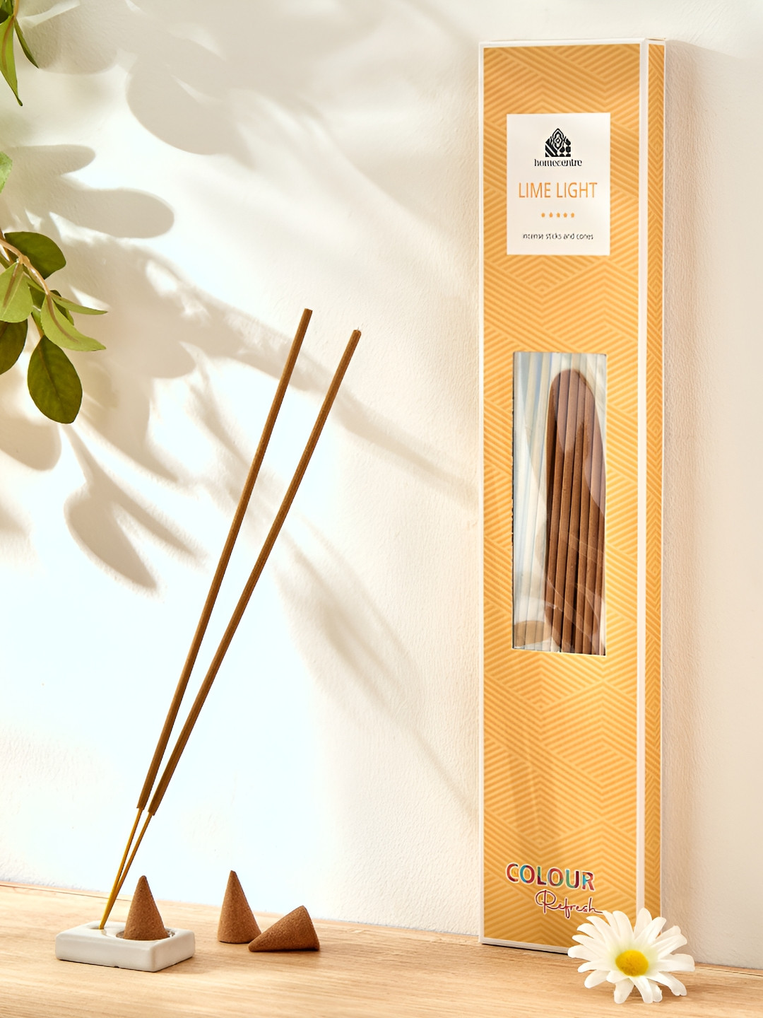

Home Centre Colour Refresh Lemon Grass Incense Sticks With Holder, Yellow