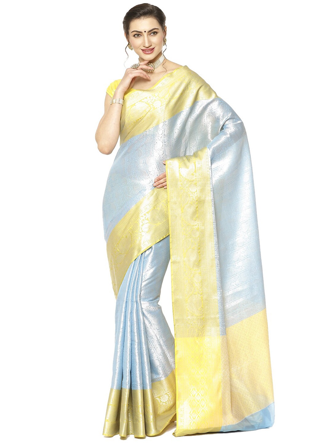 

Humairah Woven Design Zari Kanjeevaram Saree, Blue