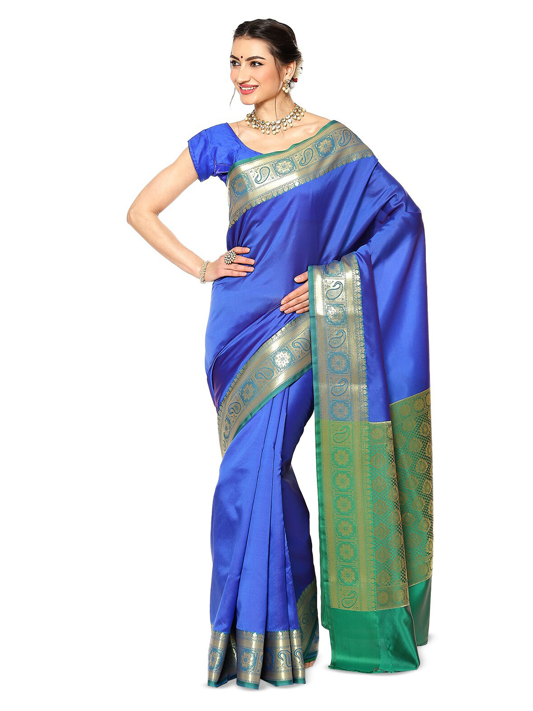 

Humairah Woven Design Zari Banarasi Saree, Blue