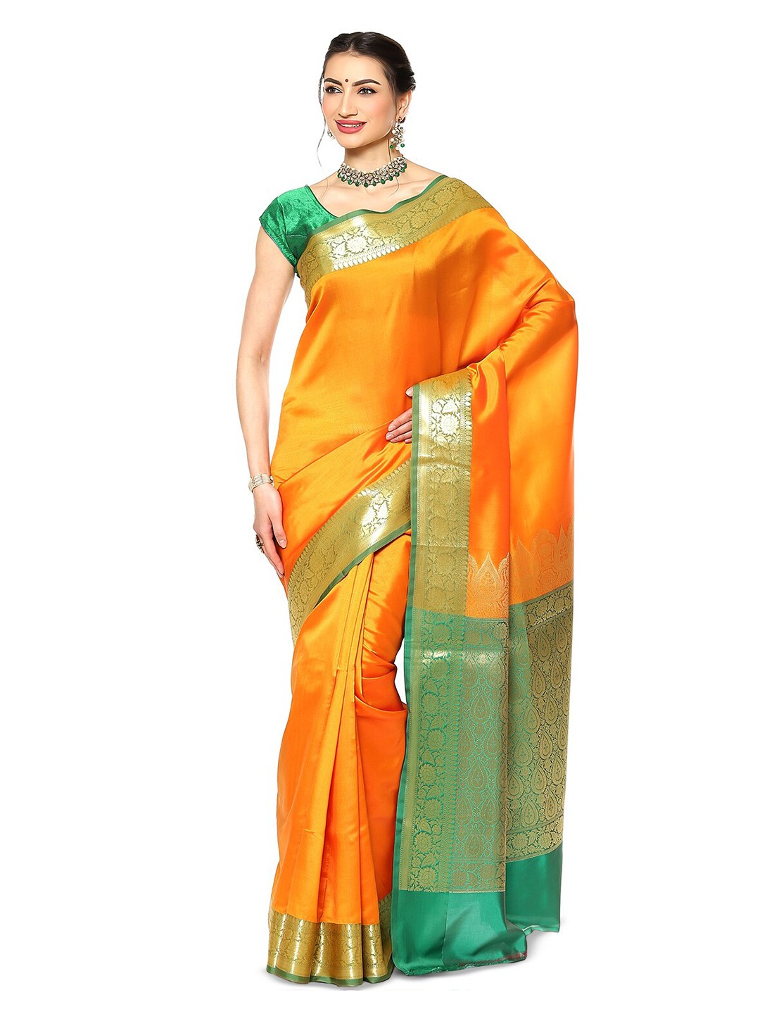 

Humairah Zari Banarasi Saree, Mustard