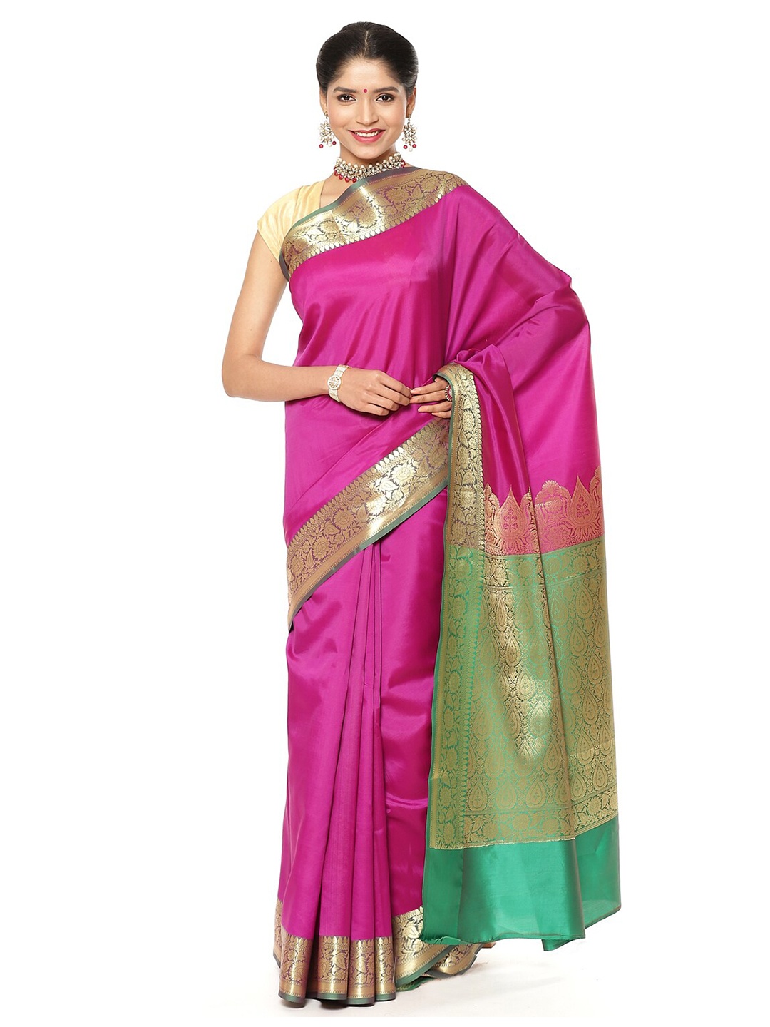 

Humairah Woven Design Zari Banarasi Saree, Purple