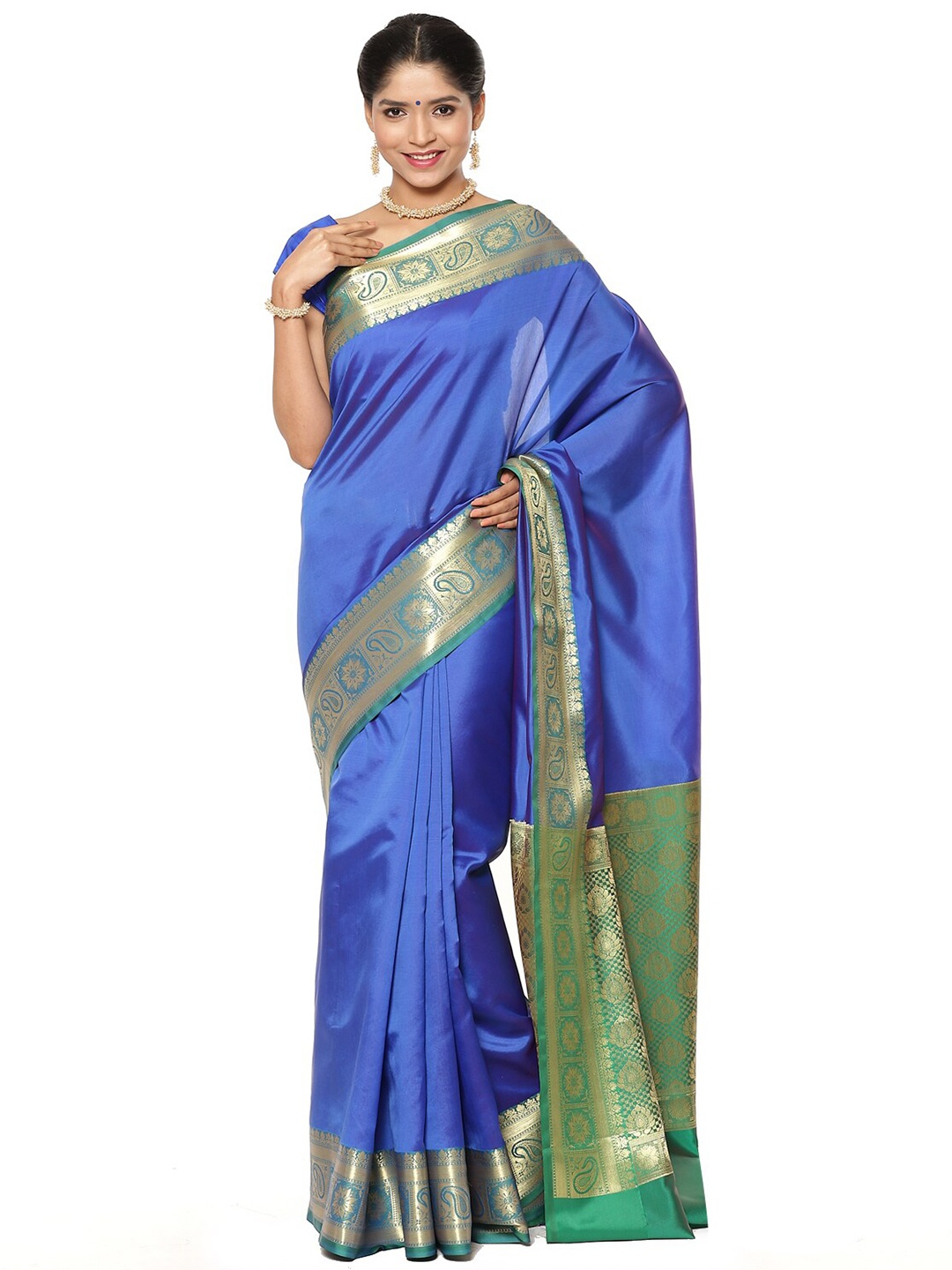 

Humairah Woven Design Banarasi Zari Saree, Blue