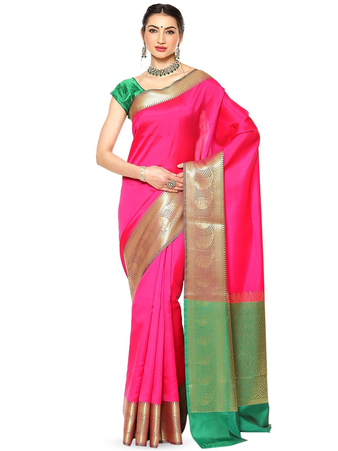 

Humairah Woven Design Banarasi Zari Saree, Pink
