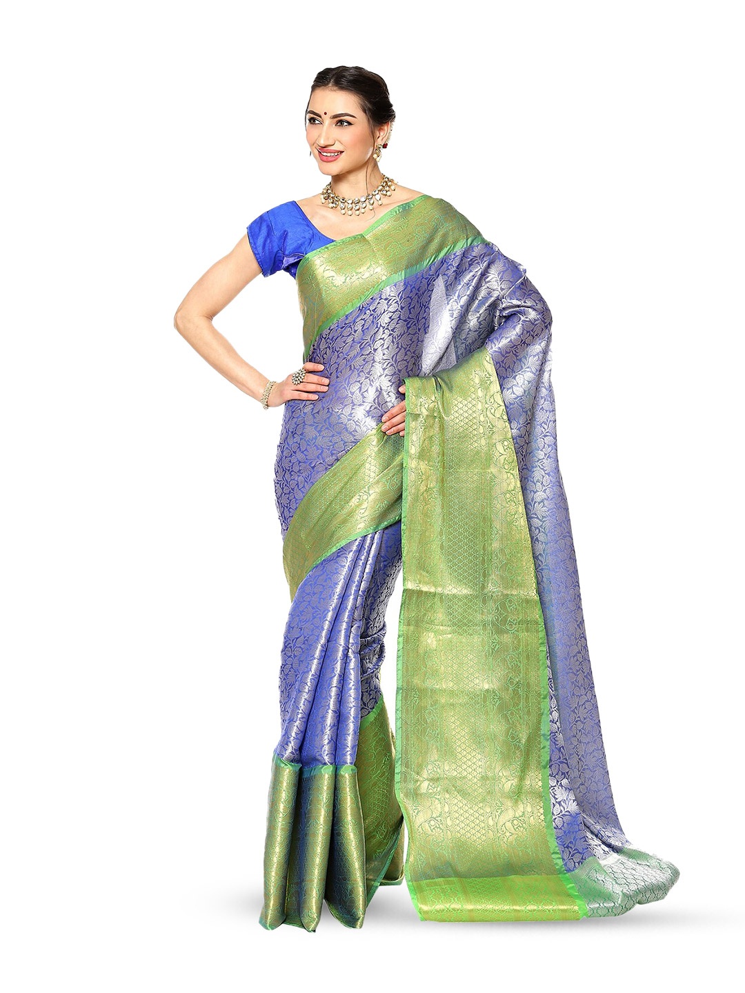 

Humairah Ethnic Woven Design Zari Kanjeevaram Saree, Blue