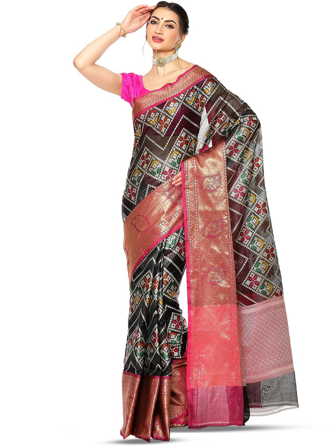 

Humairah Woven Design Zari Banarasi Saree, Black