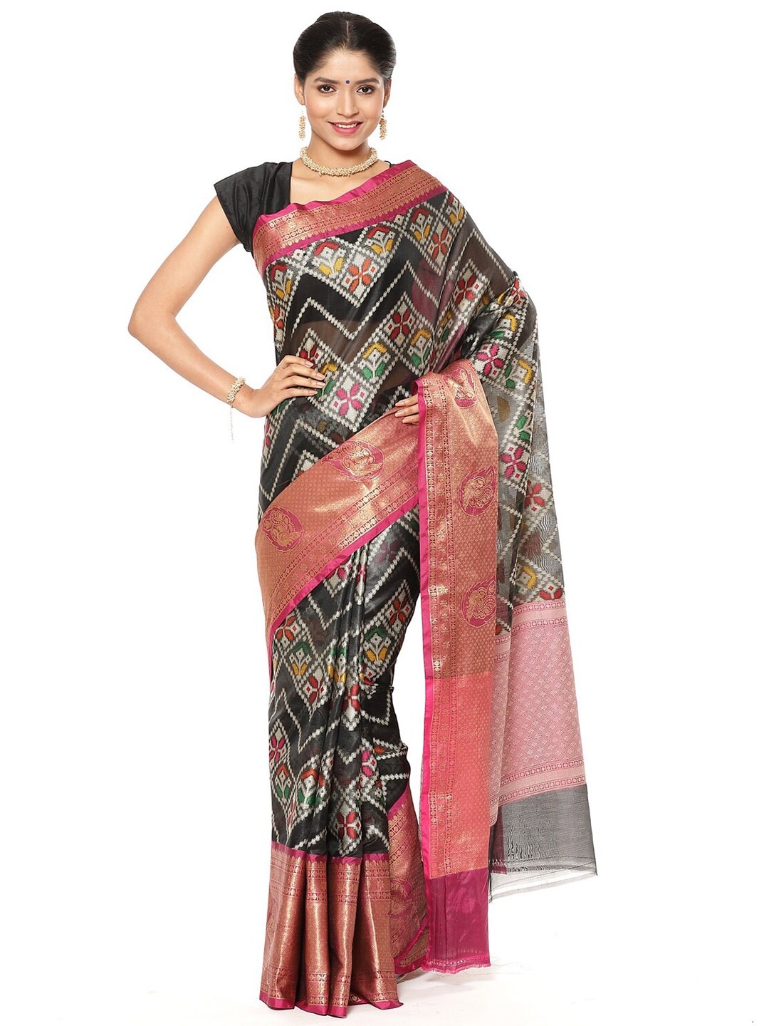 

Humairah Ethnic Woven Design Zari Art Silk Banarasi Saree, Black