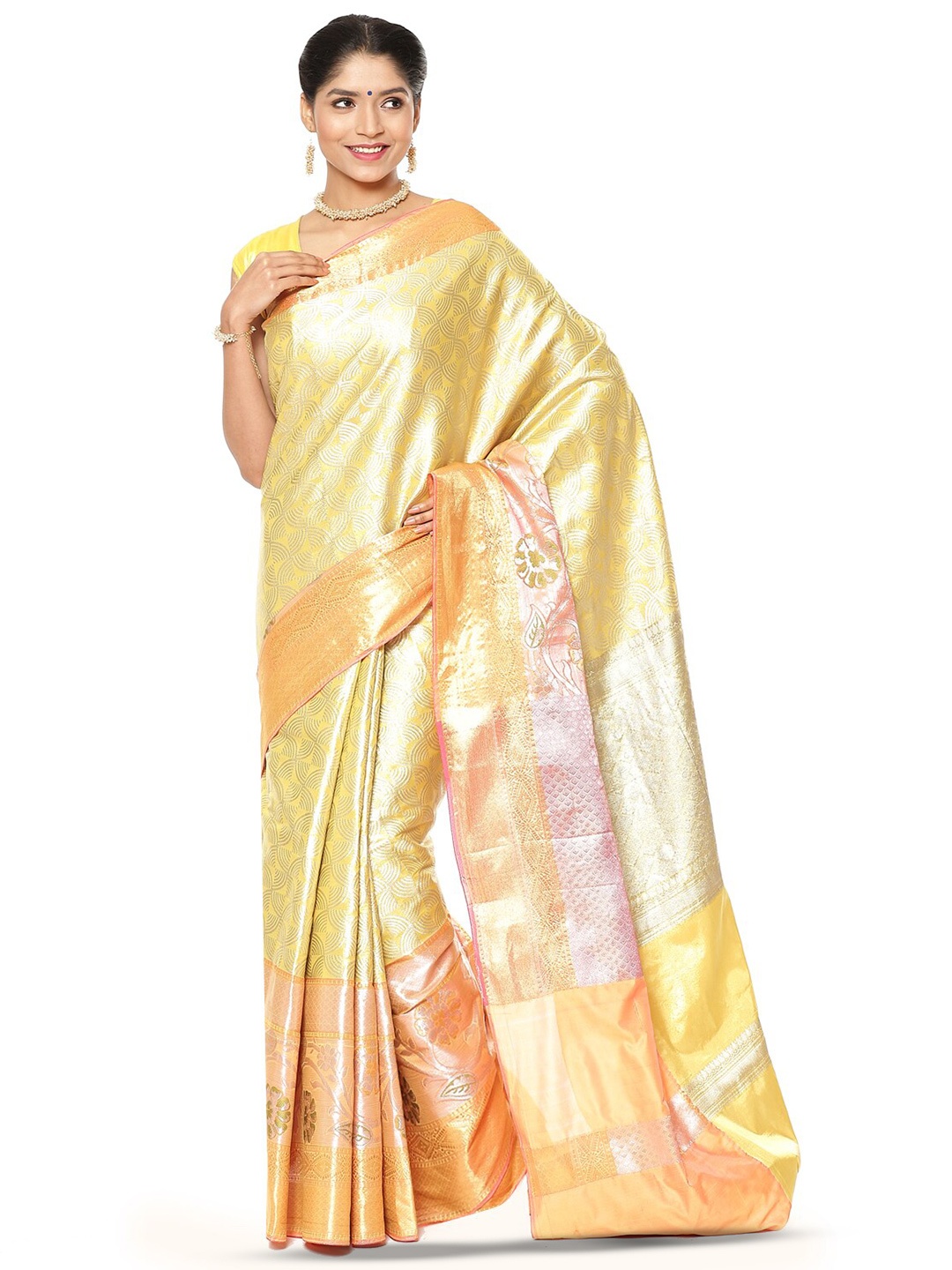 

Humairah Ethnic Woven Design Zari Art Silk Jamdani Saree, Beige