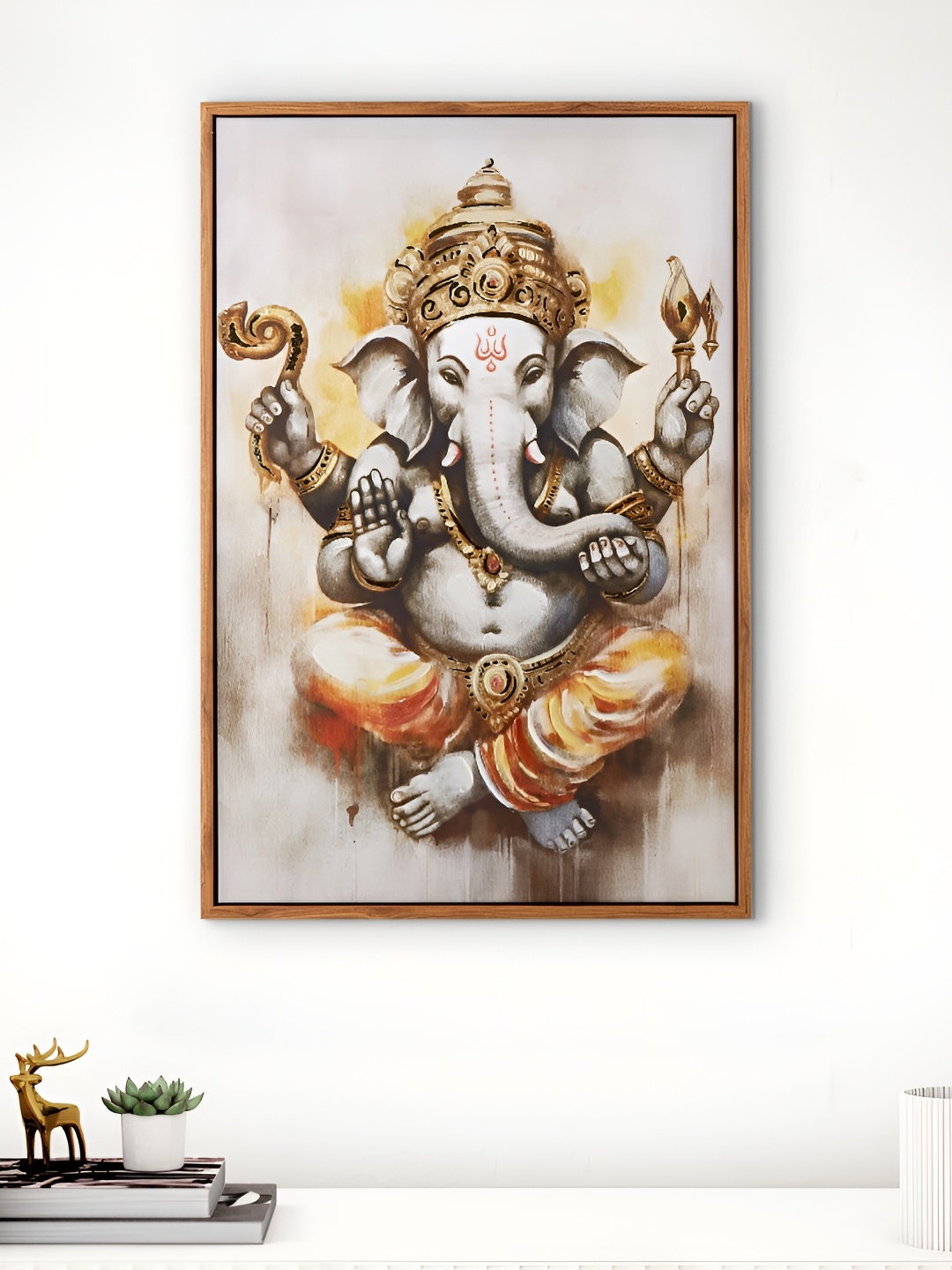 

Home Centre Grey & Brown Corsica Artistry Ganesha Wall Art