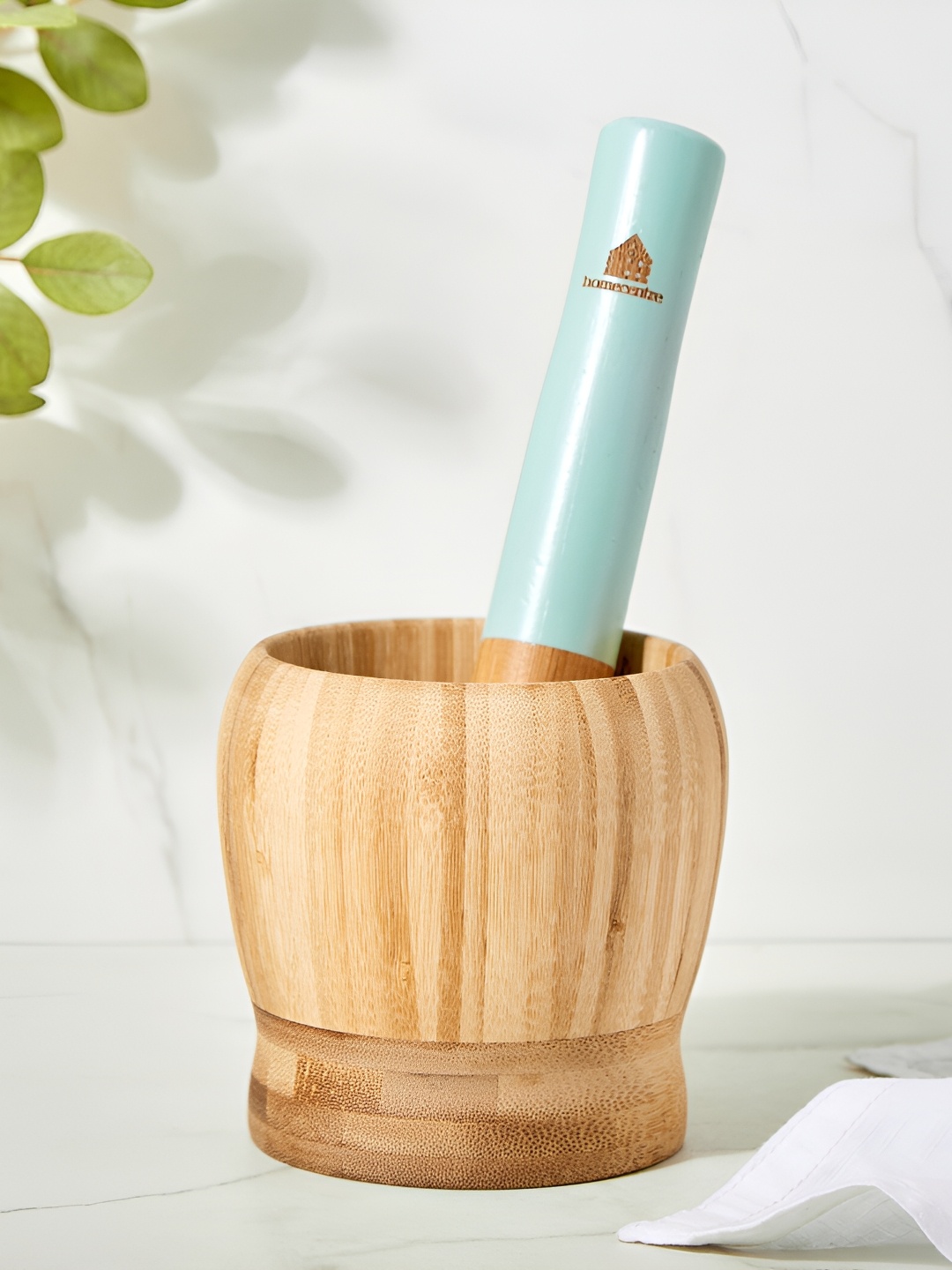 

Home Centre Brown & Blue Bamboo Mortar and Pestle