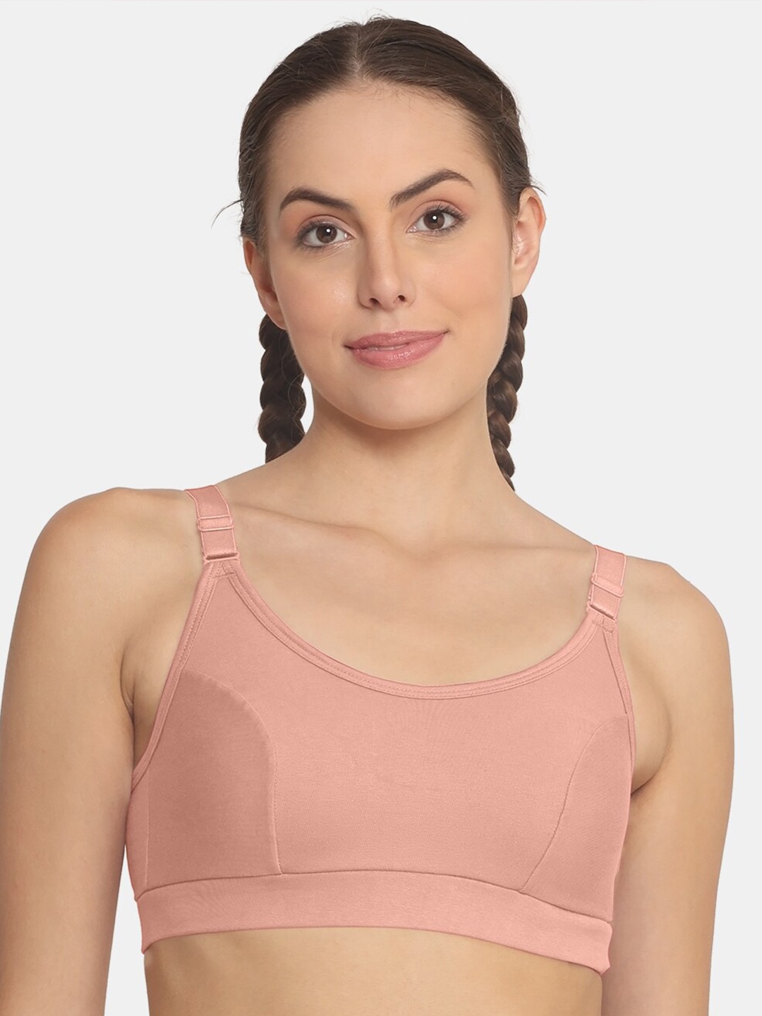 

POOJA RAGENEE Full Coverage All Day Comfort Anti Odour Workout Bra, Rose
