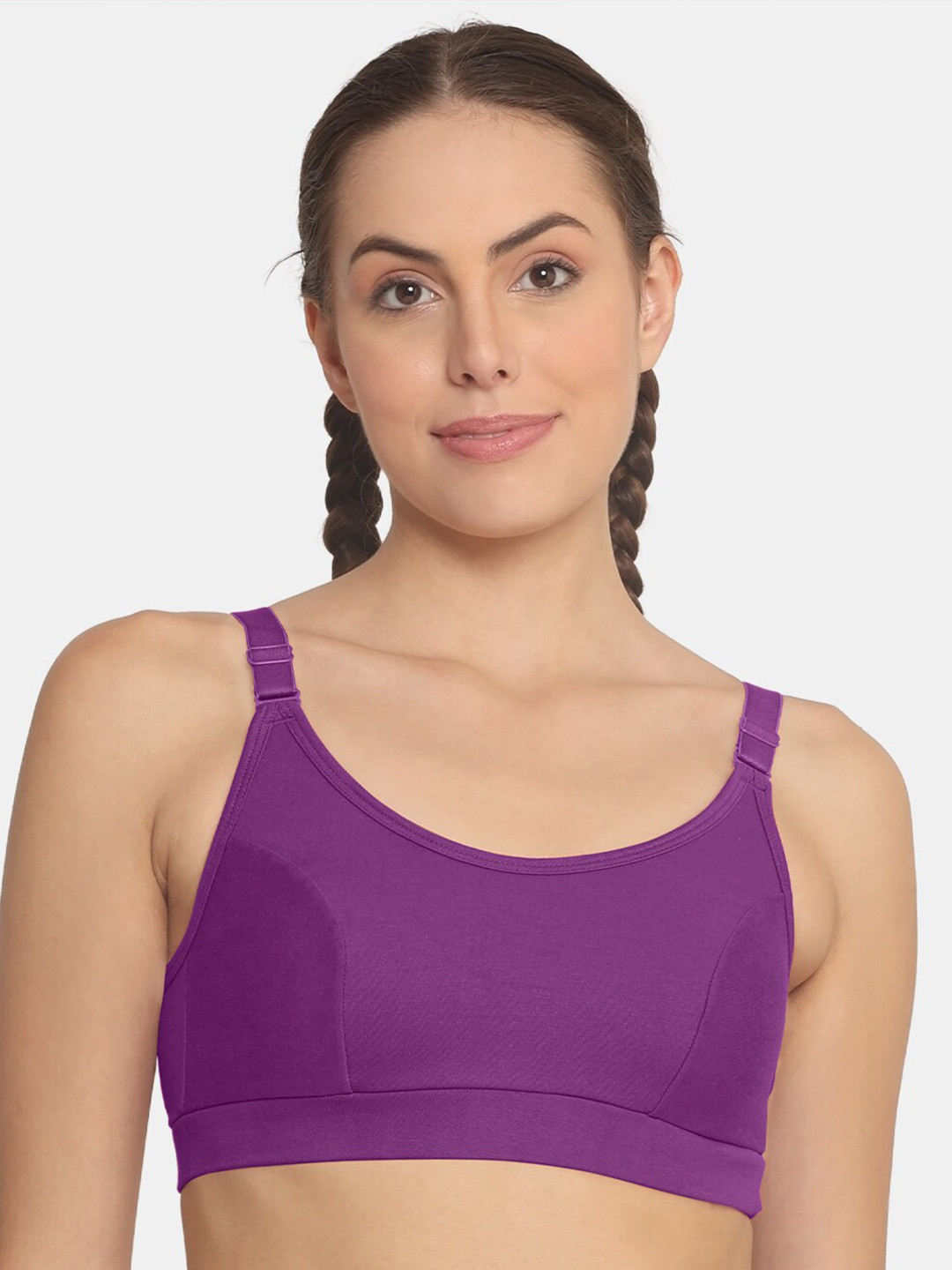 

POOJA RAGENEE Full Coverage All Day Comfort Anti Odour Workout Bra, Purple
