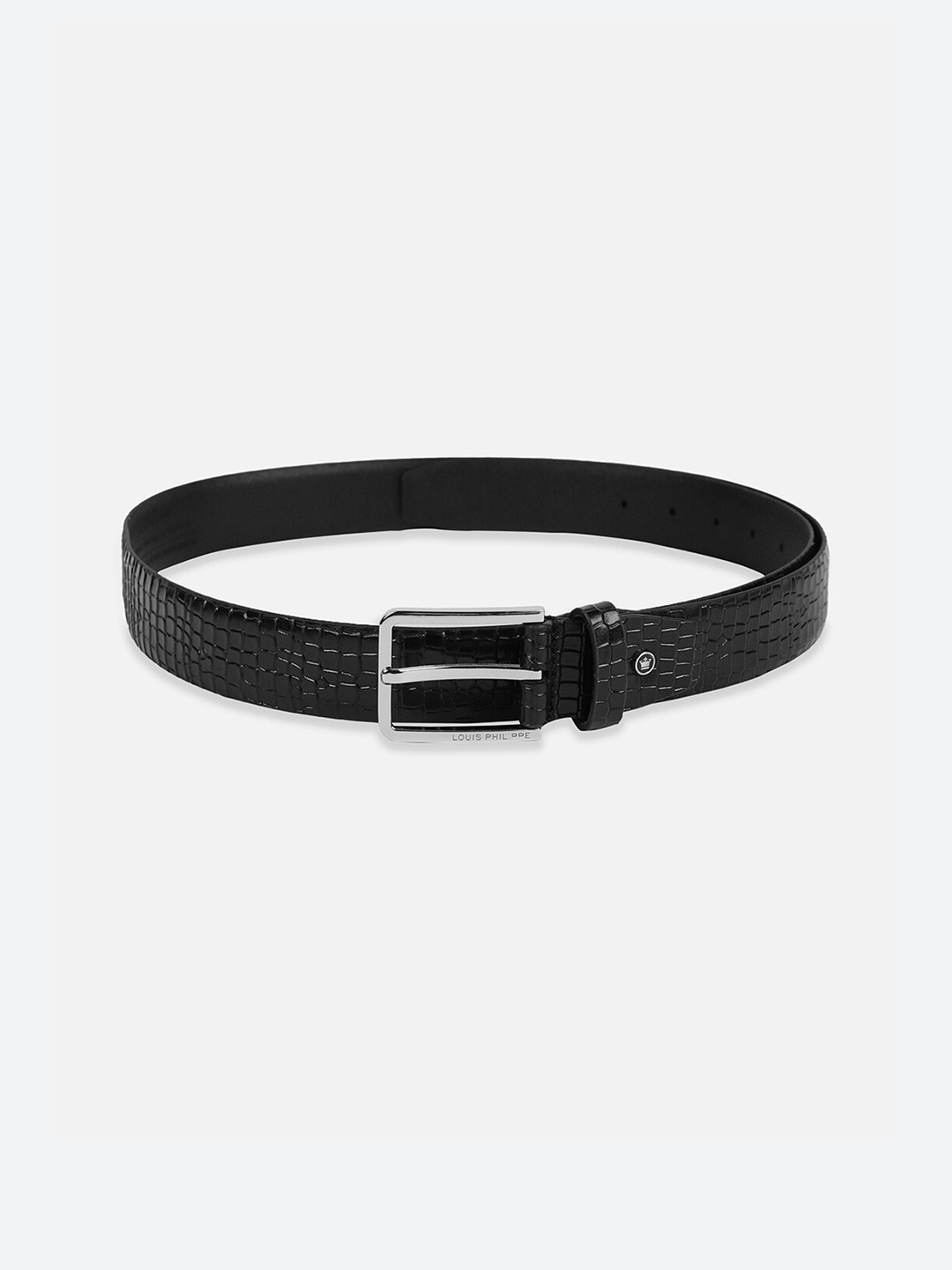 

Louis Philippe Men Textured Leather Formal Belt, Black