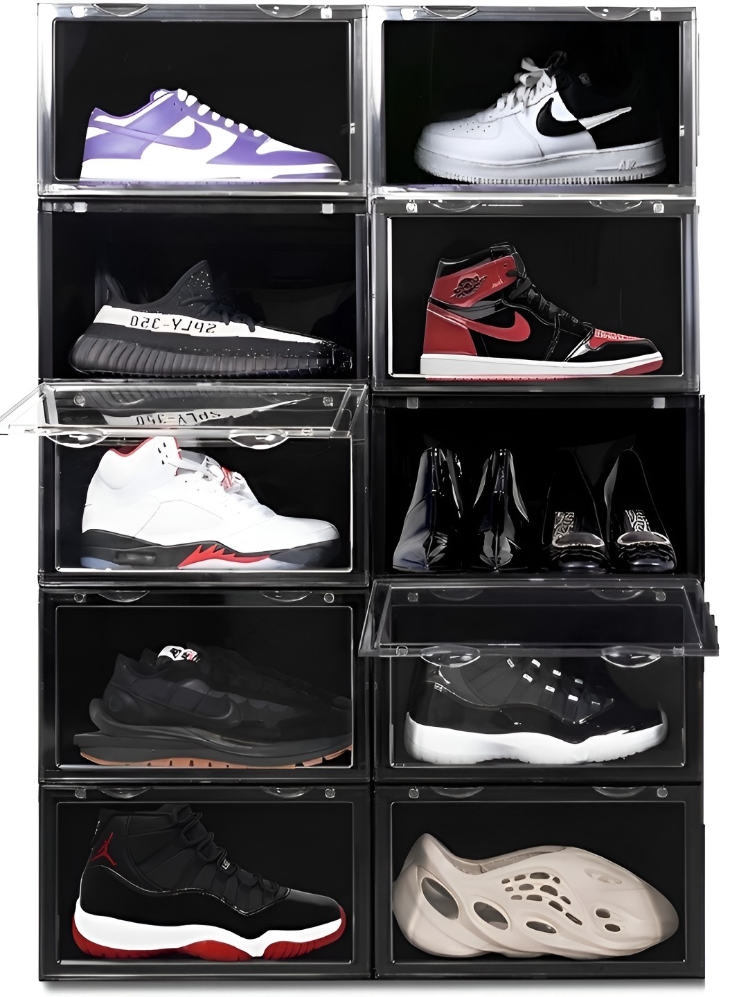 

KriShyam Black Stackable Shoes Organiser