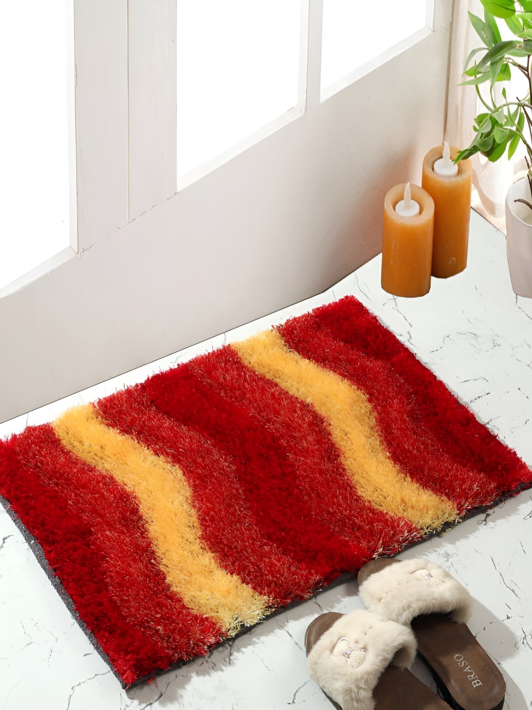 

Shopgallery Orange-Colored & Yellow Striped Anti-Skid Doormats