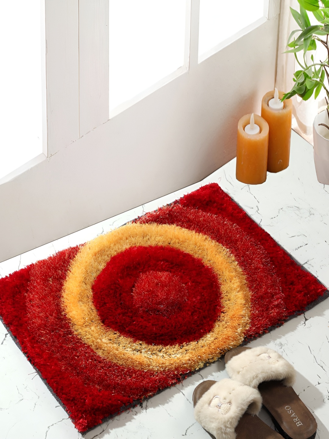 

Shopgallery Yellow & Red Geometric Printed Anti-Skid Doormats