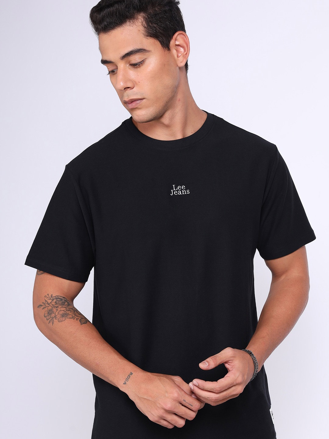 

Lee Round Neck Cotton T-shirt, Black