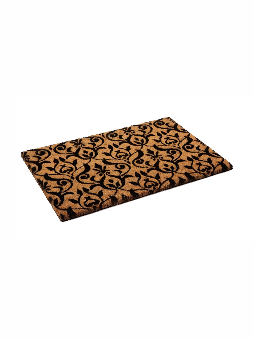 

Sapana Carpet-Mats Mustard Yellow & Black Printed Coir Anti-Skid Doormat
