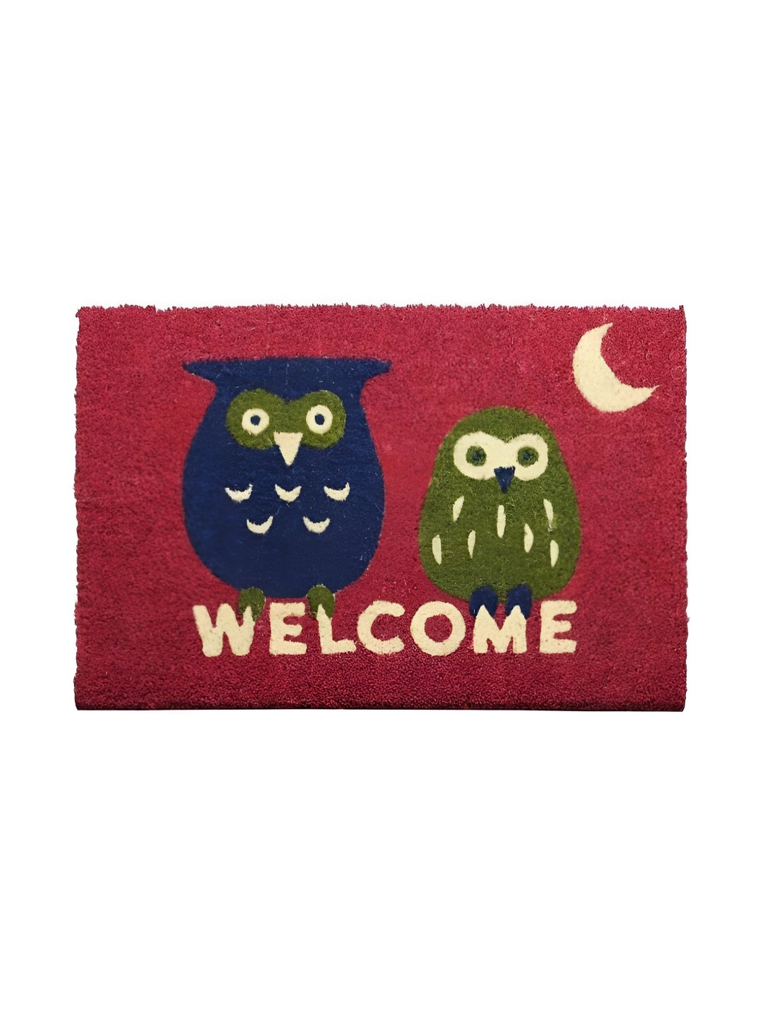 

Sapana Carpet-Mats Maroon & Green Owls Printed Anti-Skid Doormat