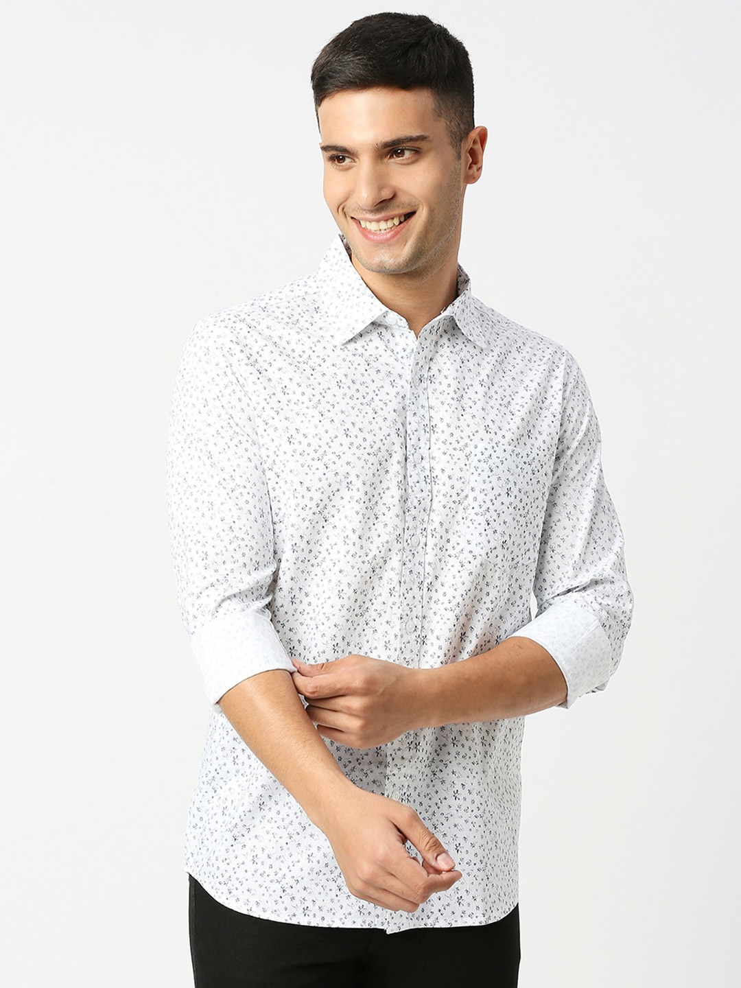 

Monterrey SF Relaxed Floral Opaque Printed Cotton Casual Shirt, White