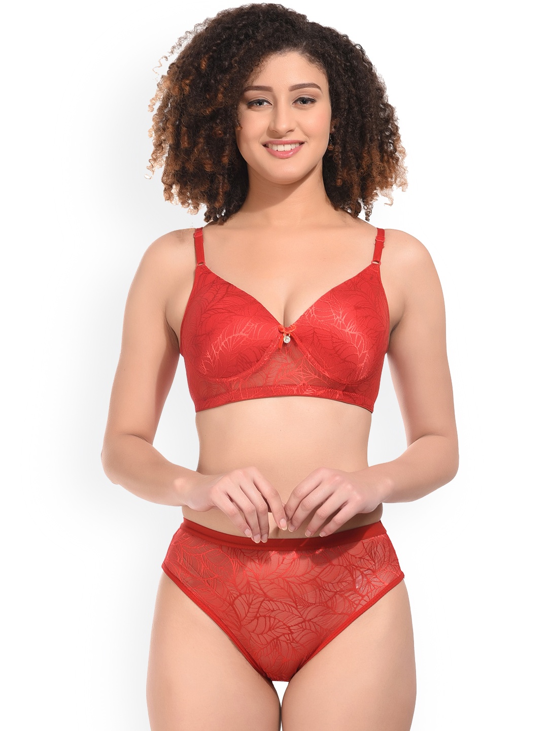 

SGC SWEDEN Padded Lingerie Set, Red