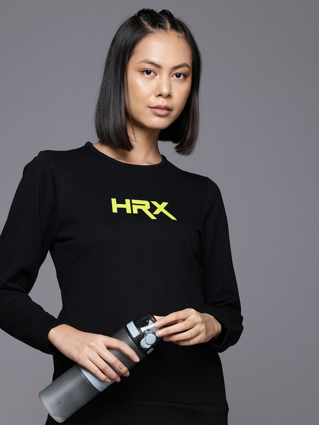 

HRX by Hrithik Roshan Printed Training Sweatshirt, Black