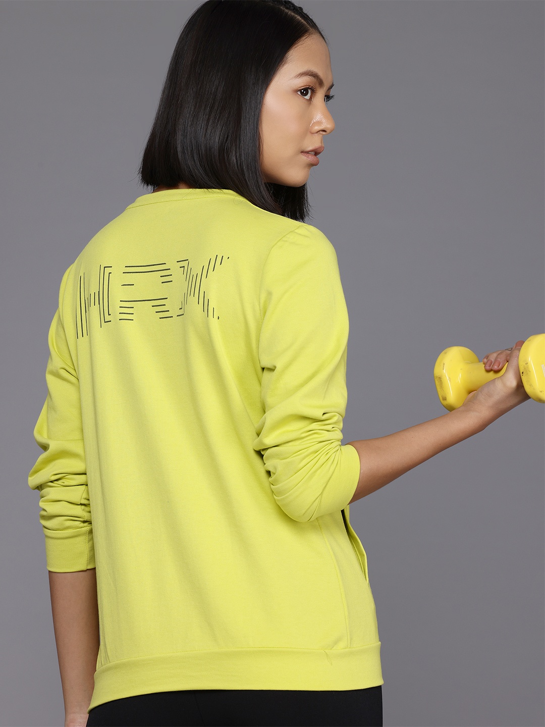 

HRX by Hrithik Roshan Printed Training Sweatshirt, Lime green