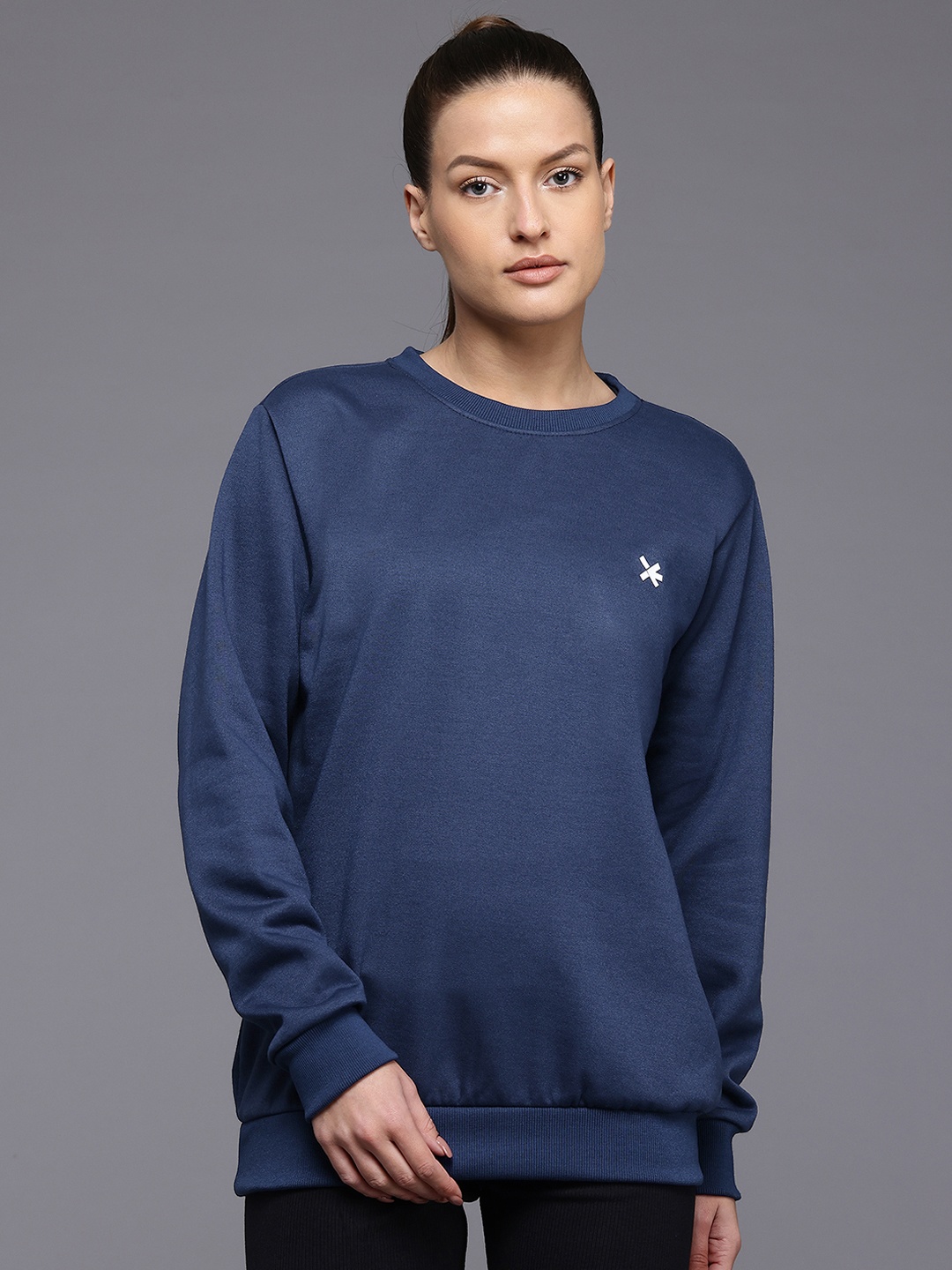 

HRX by Hrithik Roshan Round Neck Running Sweatshirt, Navy blue